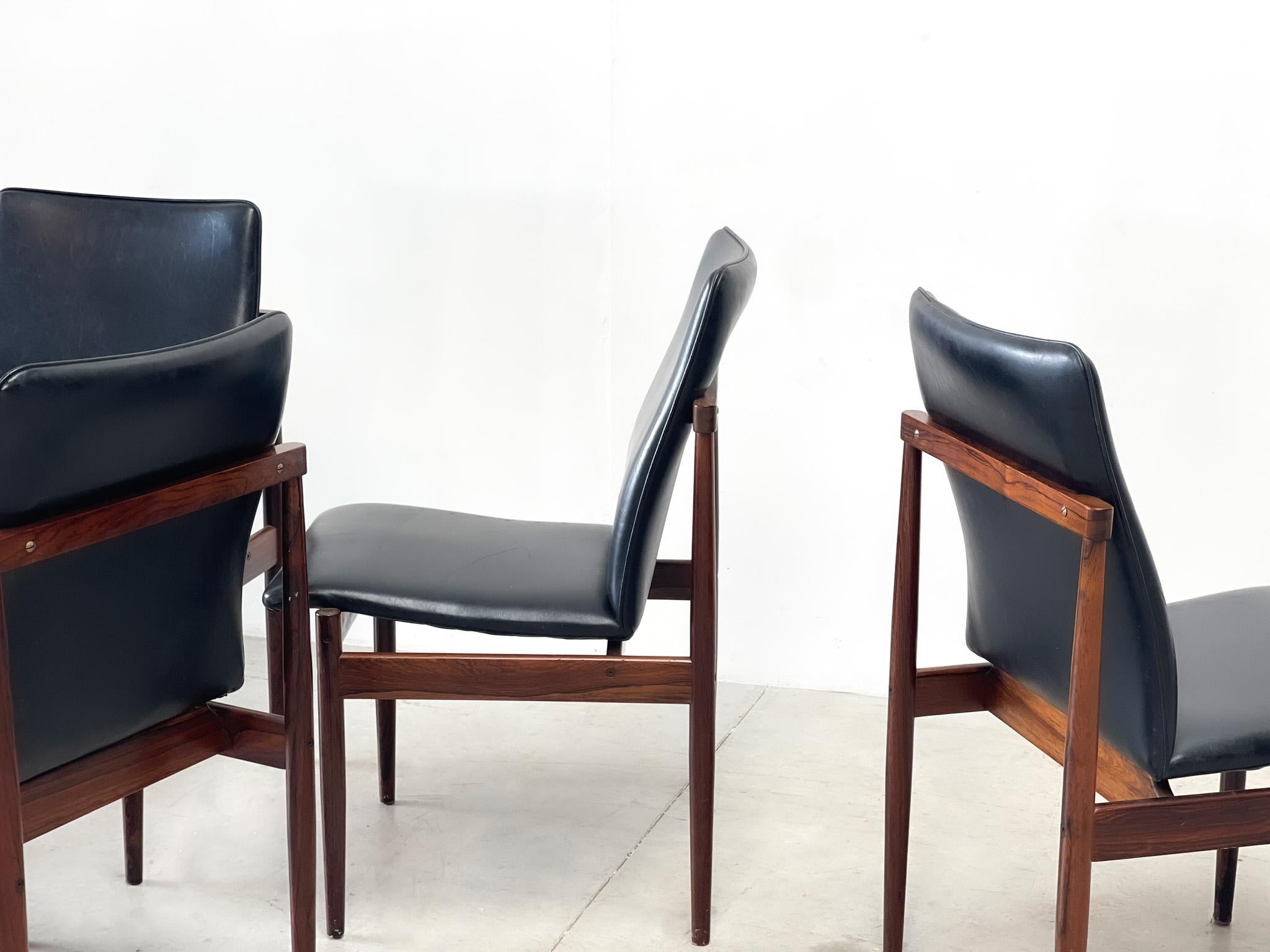 Four dining chairs by Inger Klingenberg for Fristho 2
