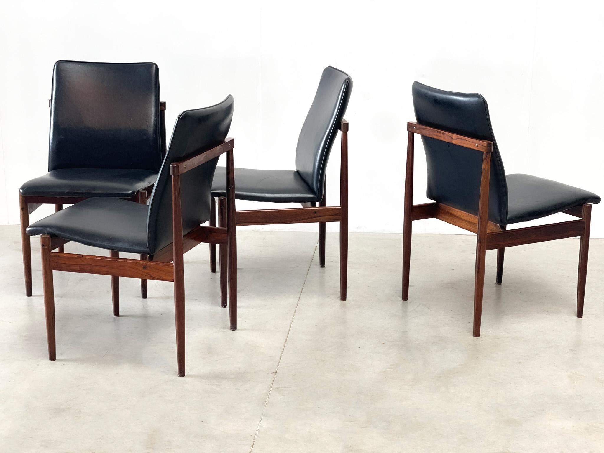 Four dining chairs by Inger Klingenberg for Fristho 3