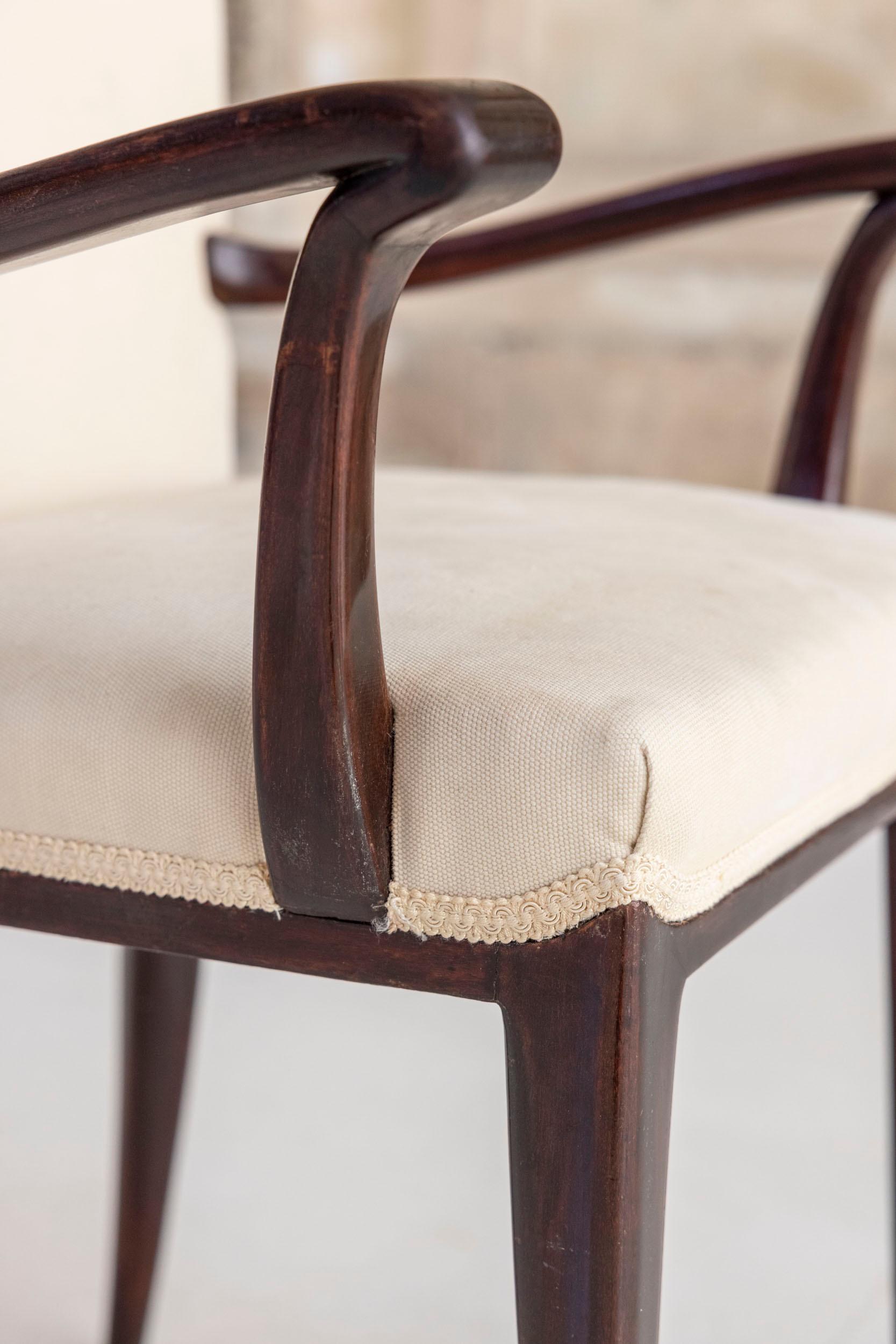 Four dining chairs by Osvaldo Borsani for Arredamenti Borsani. published For Sale 6