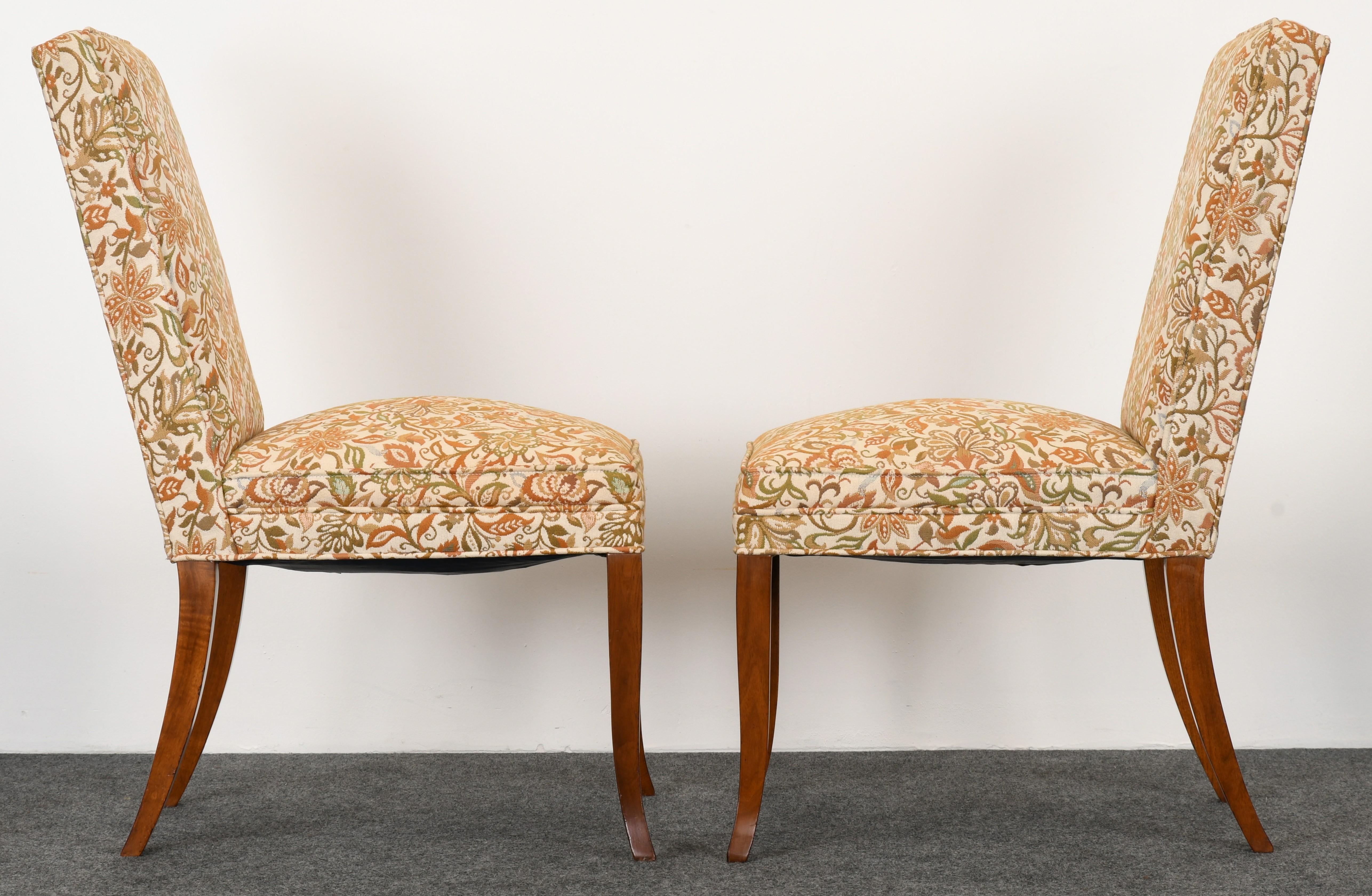 Mid-Century Modern Four Dining Chairs by T.H. Robsjohn-Gibbings for Widdicomb, 1940s