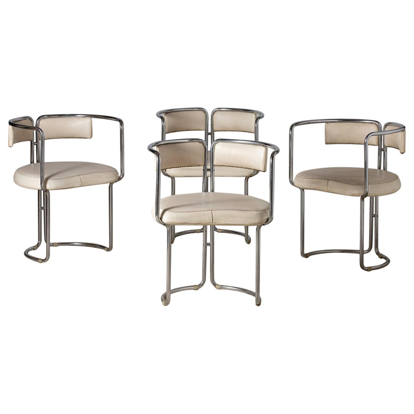 Four Dining Room Armchairs, Italy, 1970 For Sale