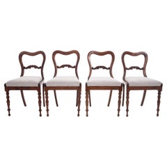 Four Dining Room Chairs in Eclectic Style, Scandinavia, 1860s