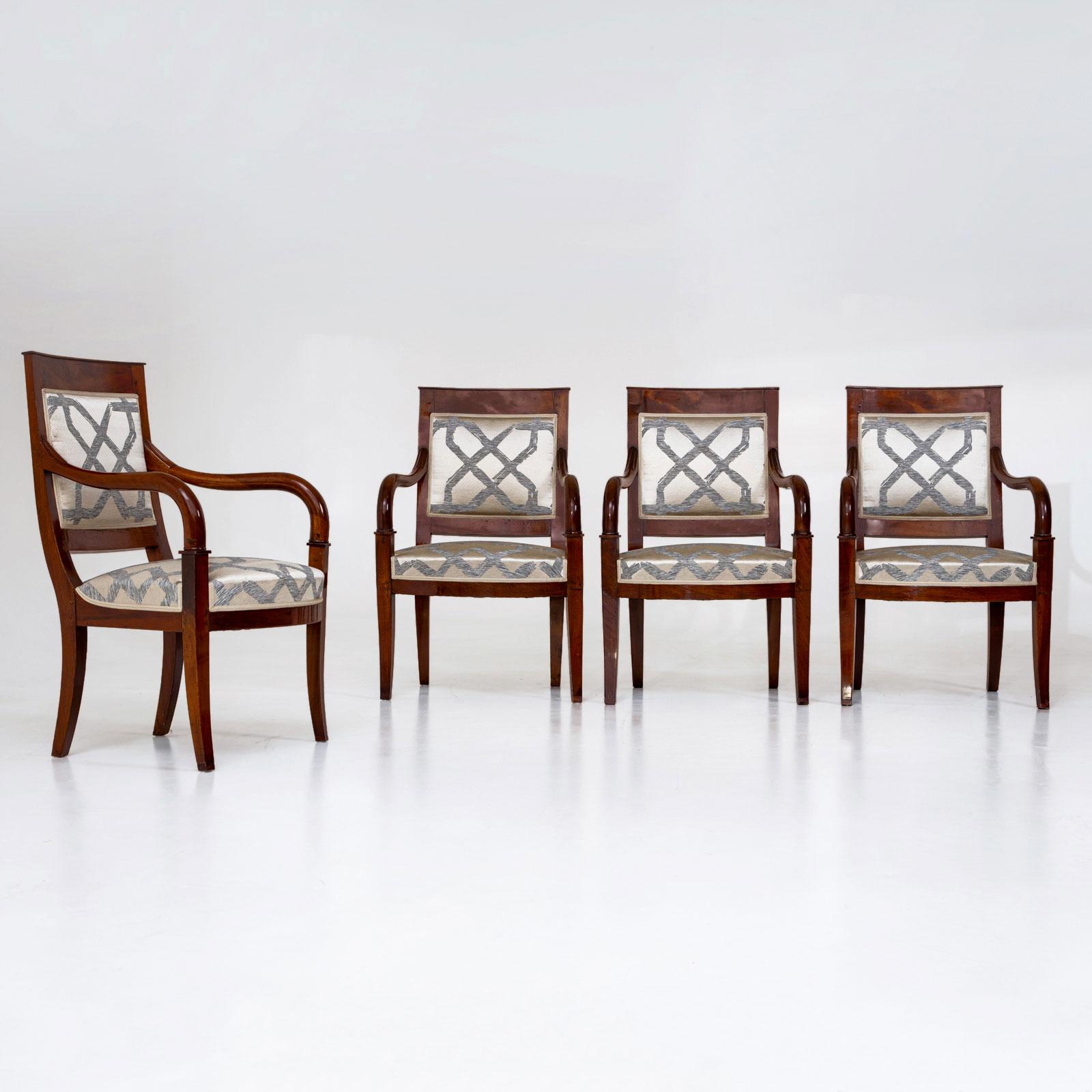 French Four Directoire Armchairs, France, early 19th Century For Sale
