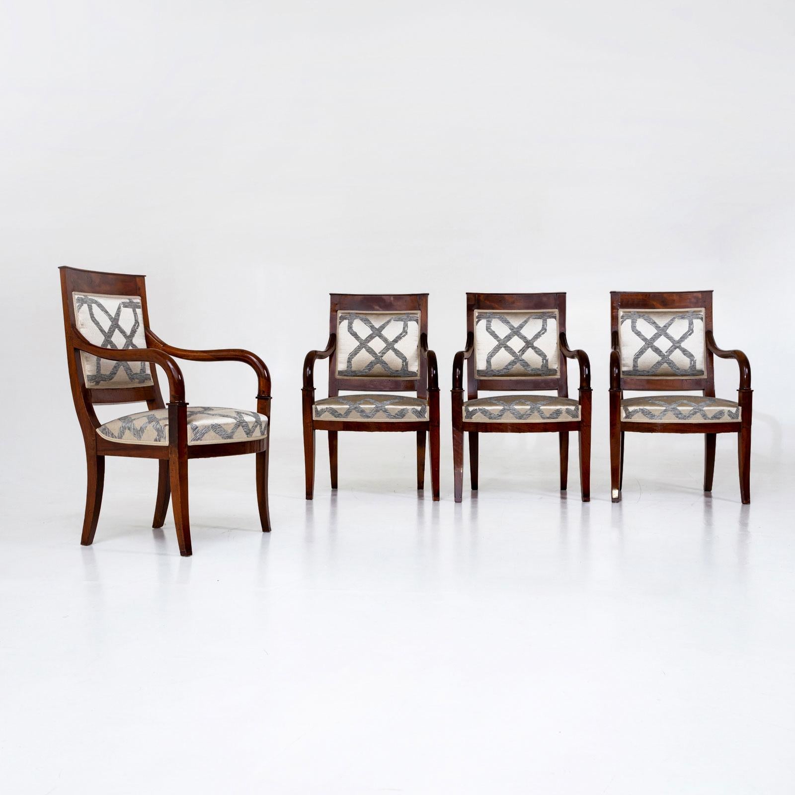 Four Directoire Armchairs, France, early 19th Century In Good Condition For Sale In Greding, DE