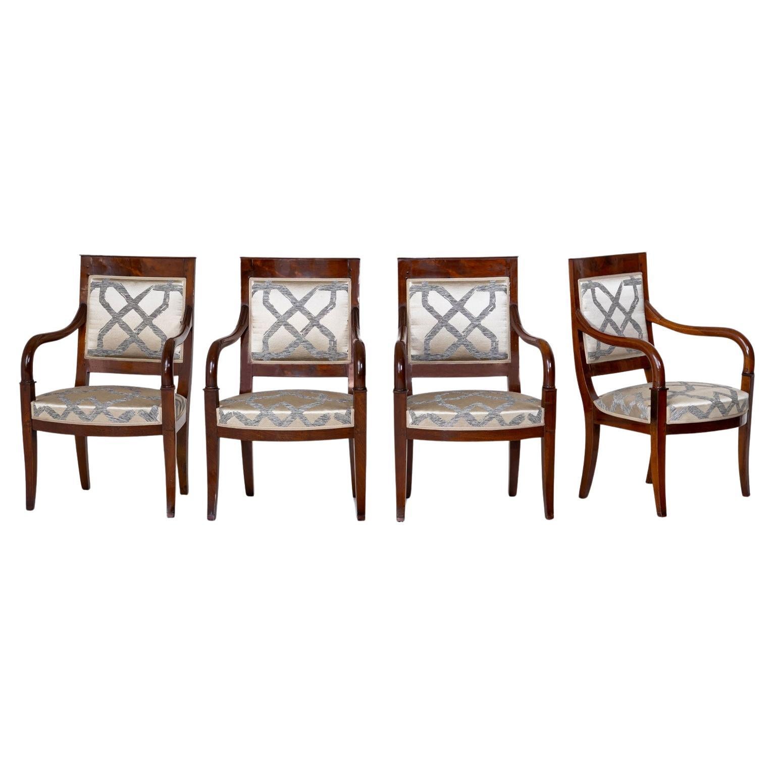Four Directoire Armchairs, France, early 19th Century
