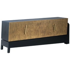 Four-Door Acid Etched Brass Brutalist Sideboard by Studio Belgali