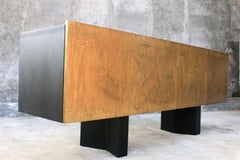 Four-Door Acid Etched Brass Sideboard by Studio Belgali
