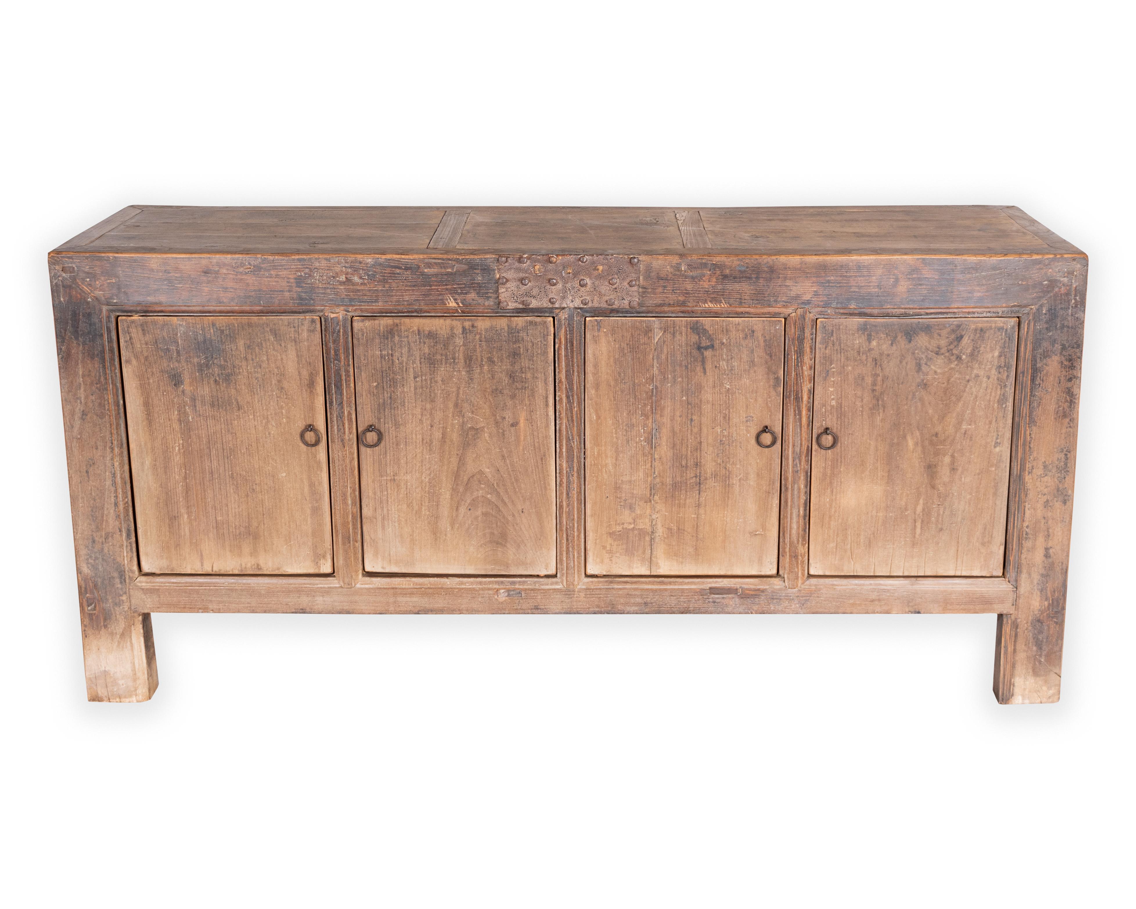 Four door bleached elm server. 

Piece from our one of a kind line, Le Monde. Exclusive to Brendan Bass.