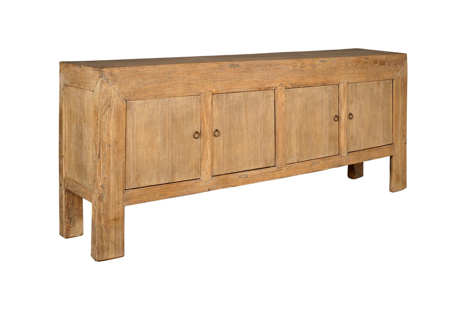 Four Door Bleached Elm Server In Good Condition In Dallas, TX