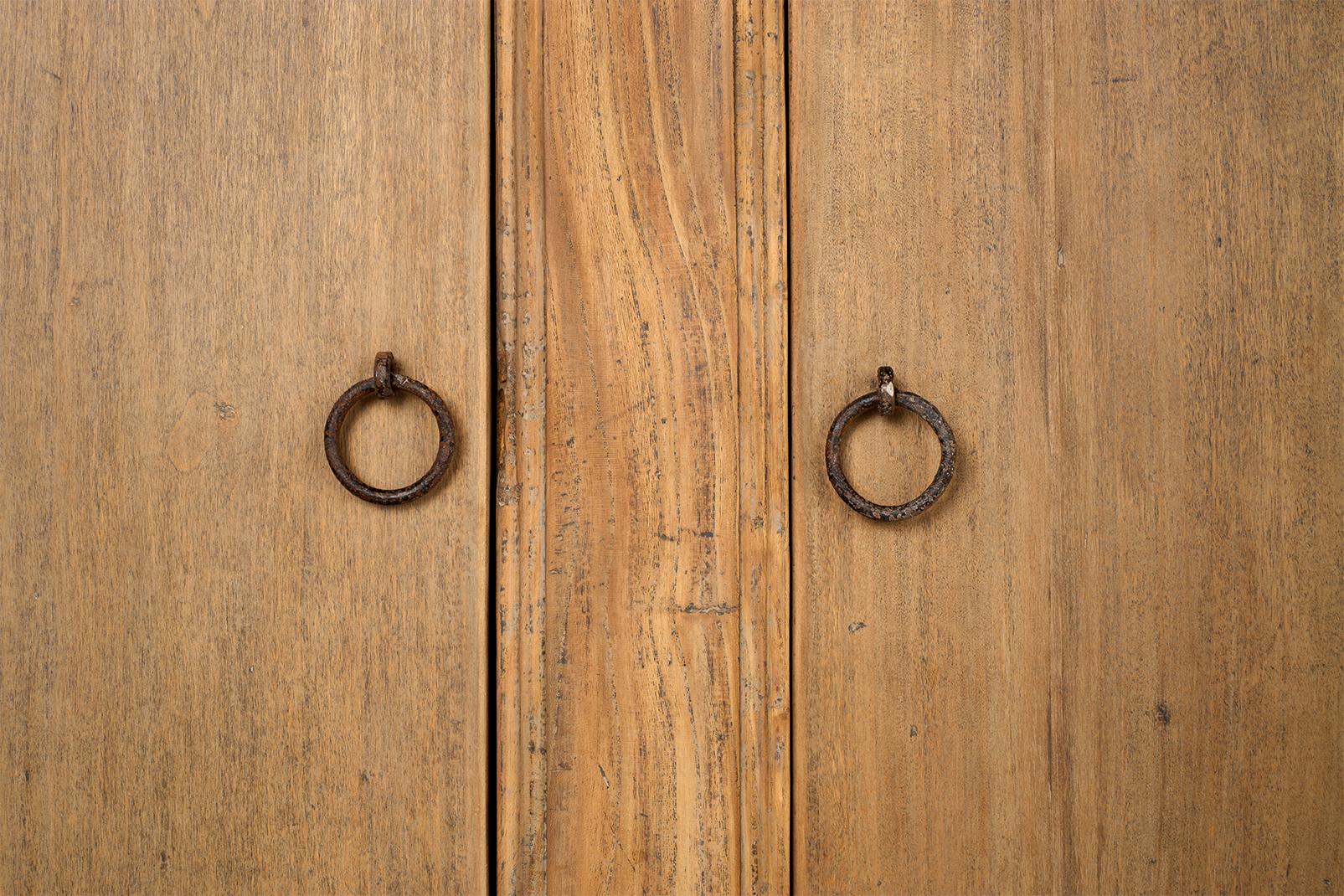 Wood Four Door Bleached Elm Server