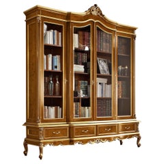 Four Door Bookcase with Four Drawers, Baroque Inspiration by Modenese Gastone