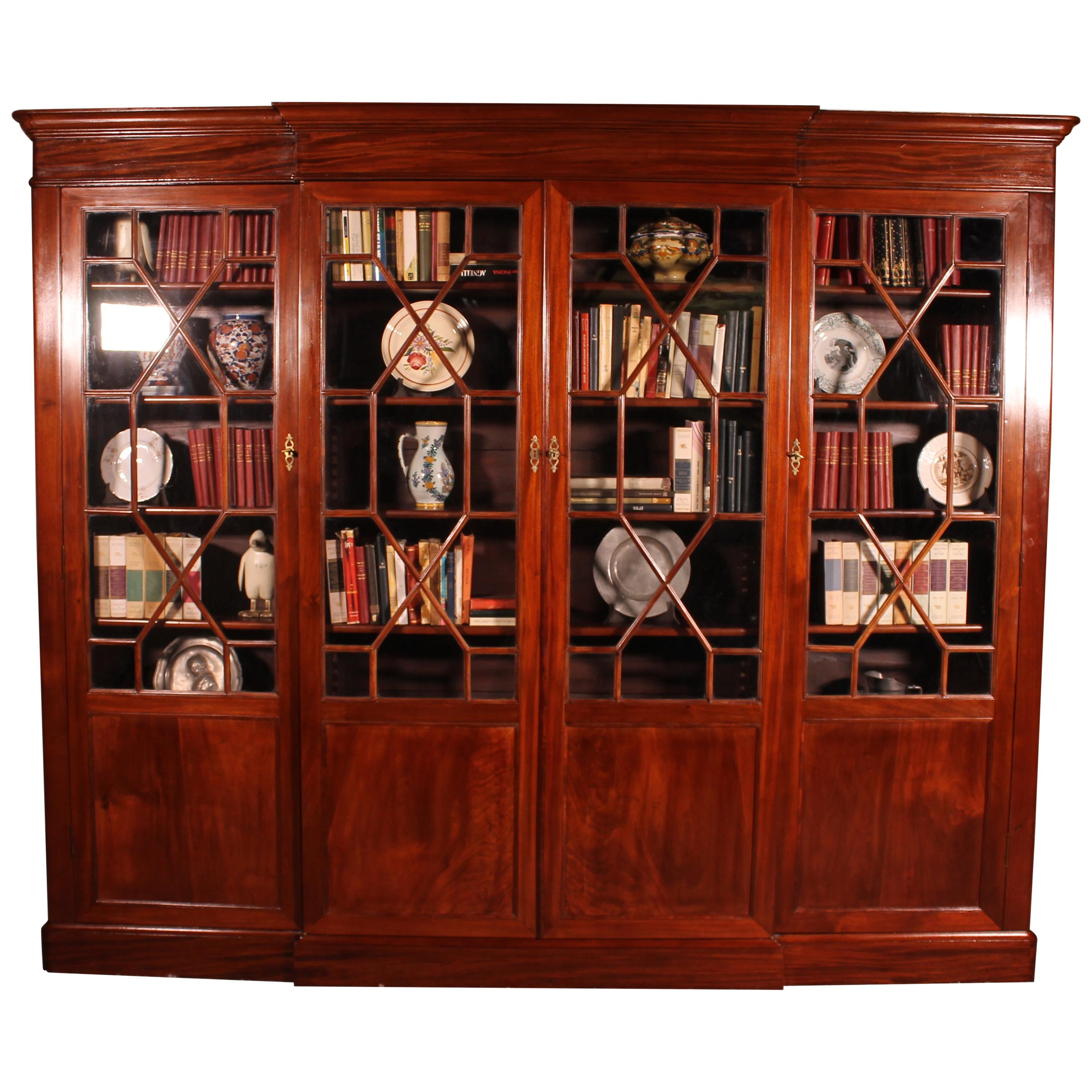 Pair of Antique Glass Door Bookcases For Sale at 1stDibs