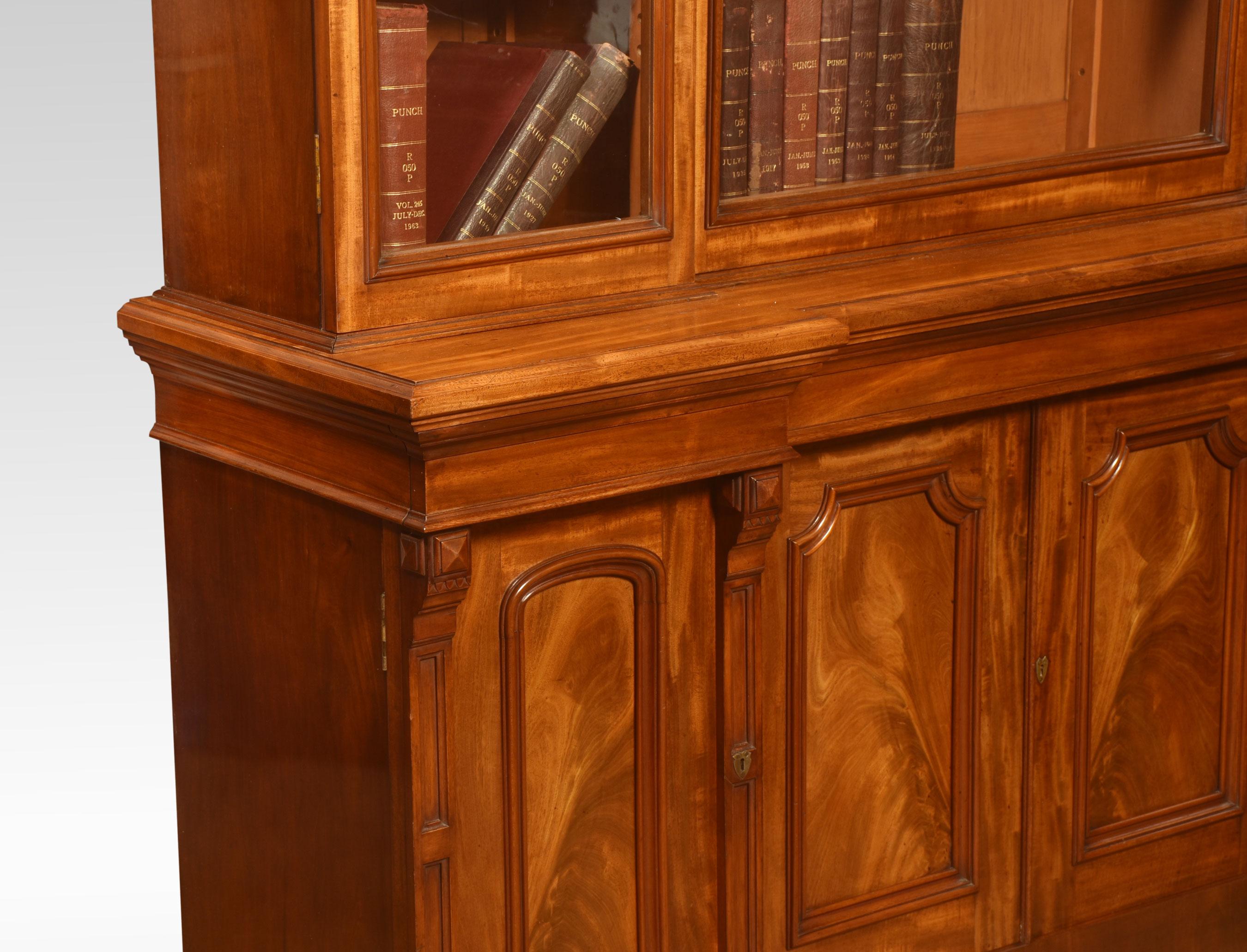 19th Century Four Door Breakfront Library Bookcase For Sale