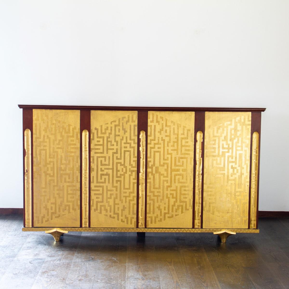 Art Deco Four-Door Cabinet in the Manner of Eugene Printz