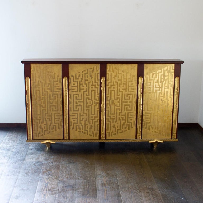 English Four-Door Cabinet in the Manner of Eugene Printz For Sale