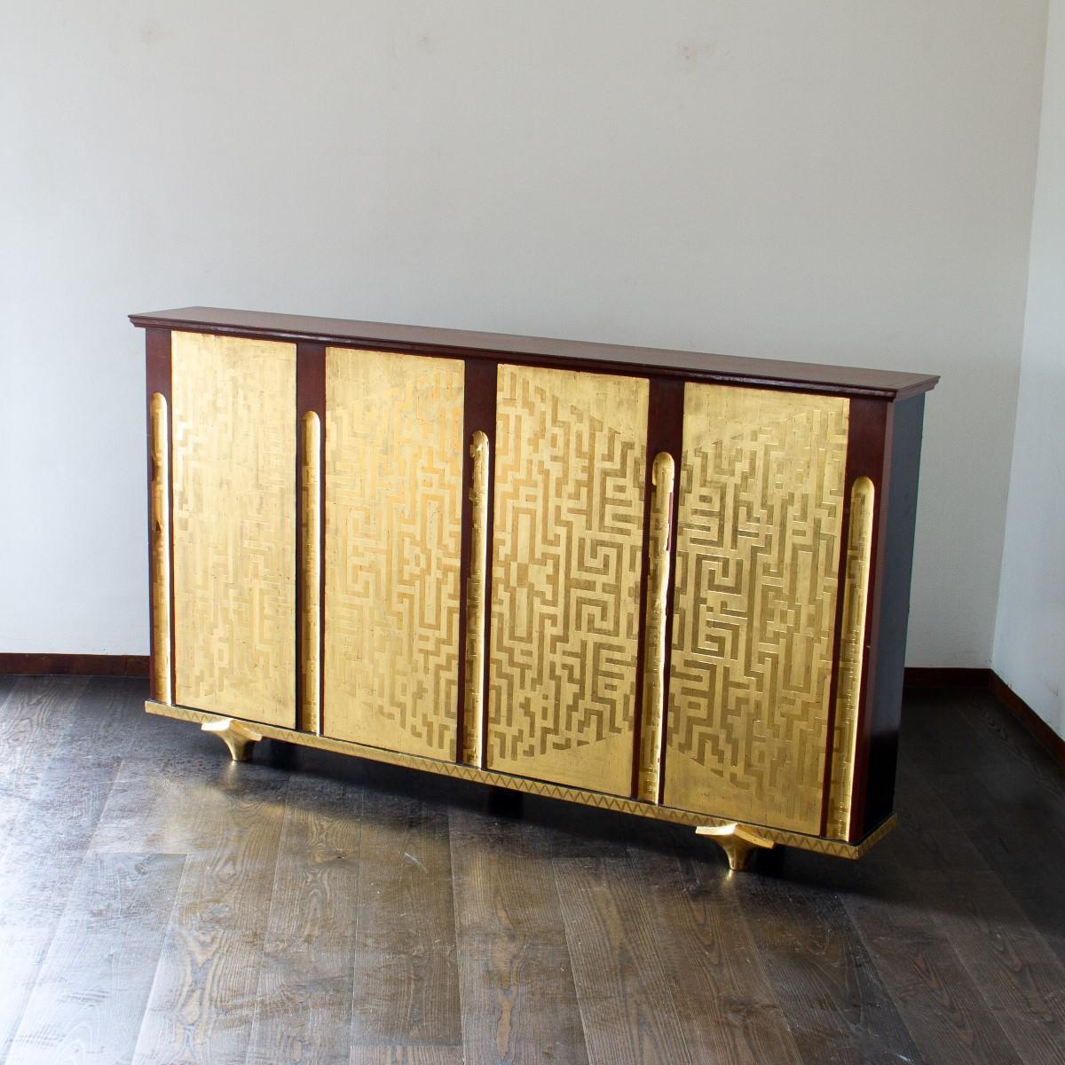 Four-Door Cabinet in the Manner of Eugene Printz In Good Condition In Donhead St Mary, Wiltshire