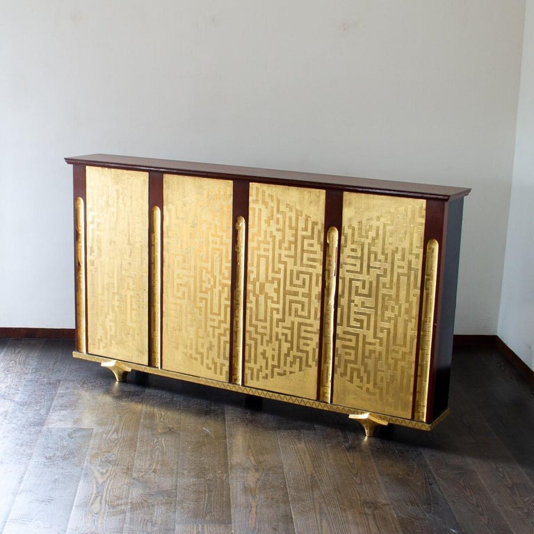Four-Door Cabinet in the Manner of Eugene Printz In Good Condition For Sale In Donhead St Mary, Wiltshire