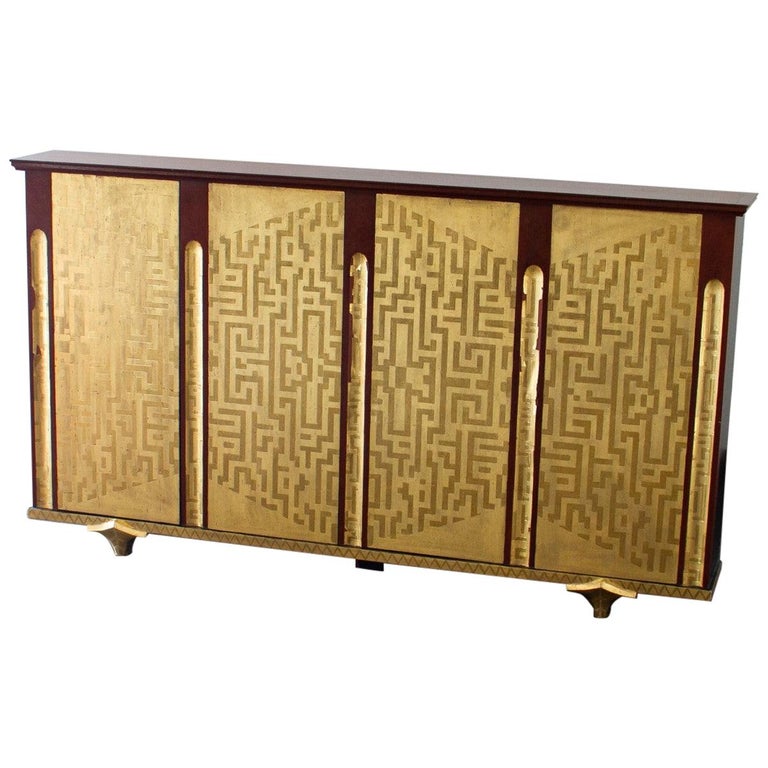 Four-Door Cabinet in the Manner of Eugene Printz For Sale