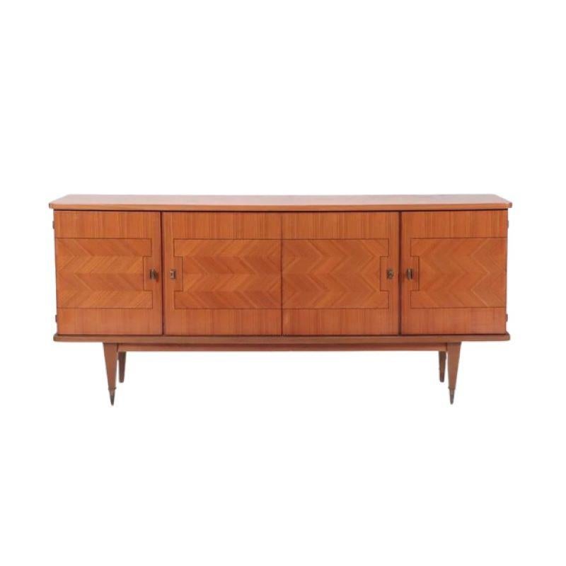 Stunning four-door French bleached mahogany sideboard circa 1960.  