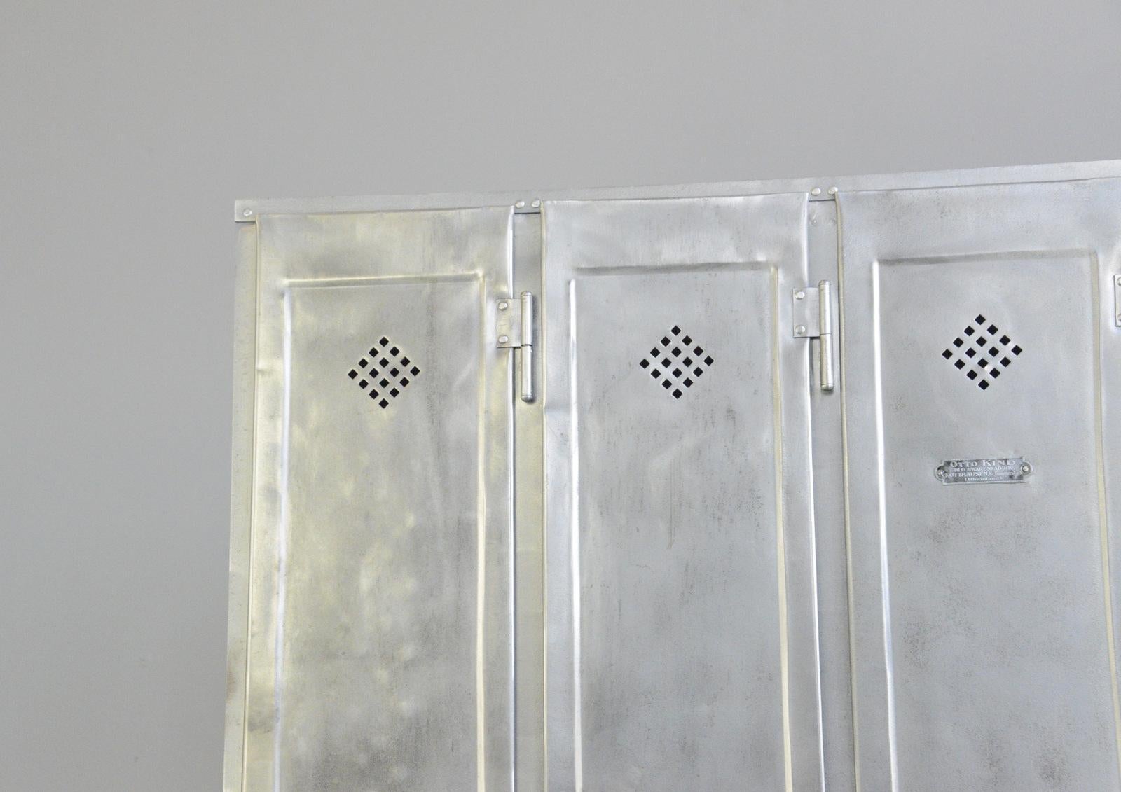Four-Door Industrial Lockers by Otto Kind, circa 1920s In Good Condition In Gloucester, GB