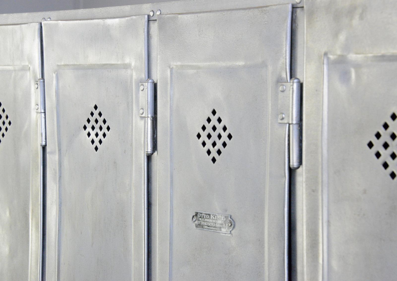 Four-Door Industrial Lockers by Otto Kind, circa 1920s 2