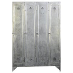 Antique Four-Door Industrial Lockers by Otto Kind, circa 1920s