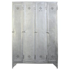 Antique Four Door Industrial Lockers by Otto Kind, circa 1920s