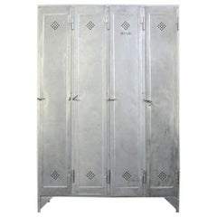 Antique Four-Door Industrial Lockers by Otto Kind, circa 1920s