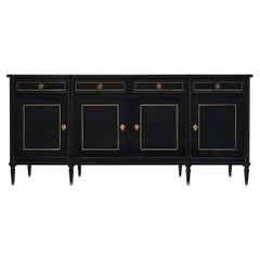 Four Door Louis XVI Style Ebonized Buffet