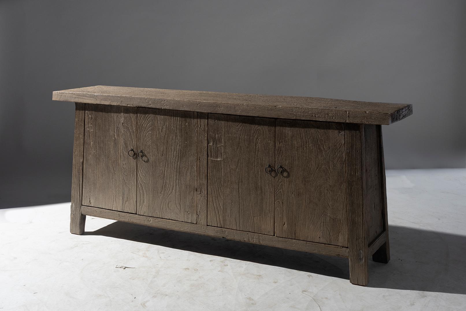 Four Door Reclaimed Elm Server For Sale 4