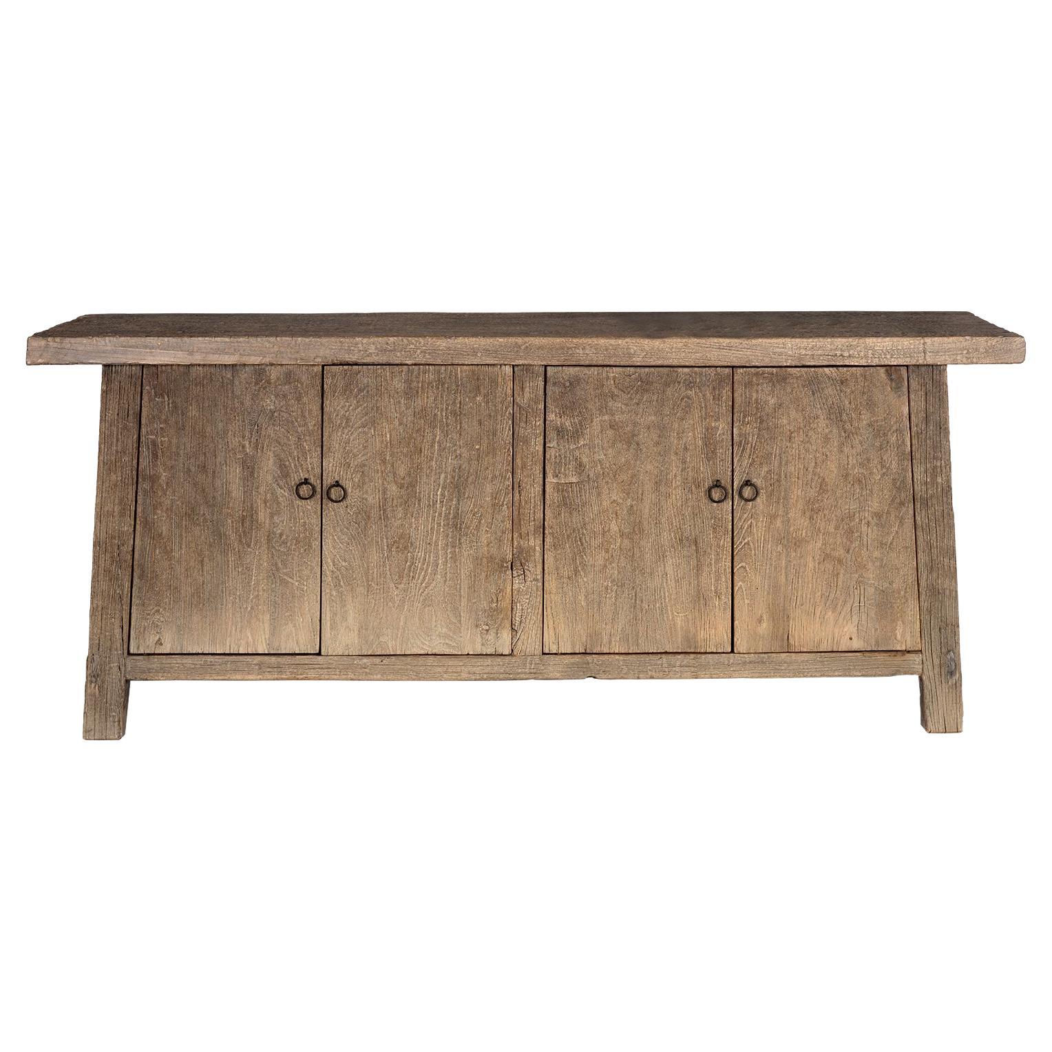 Four Door Reclaimed Elm Server For Sale