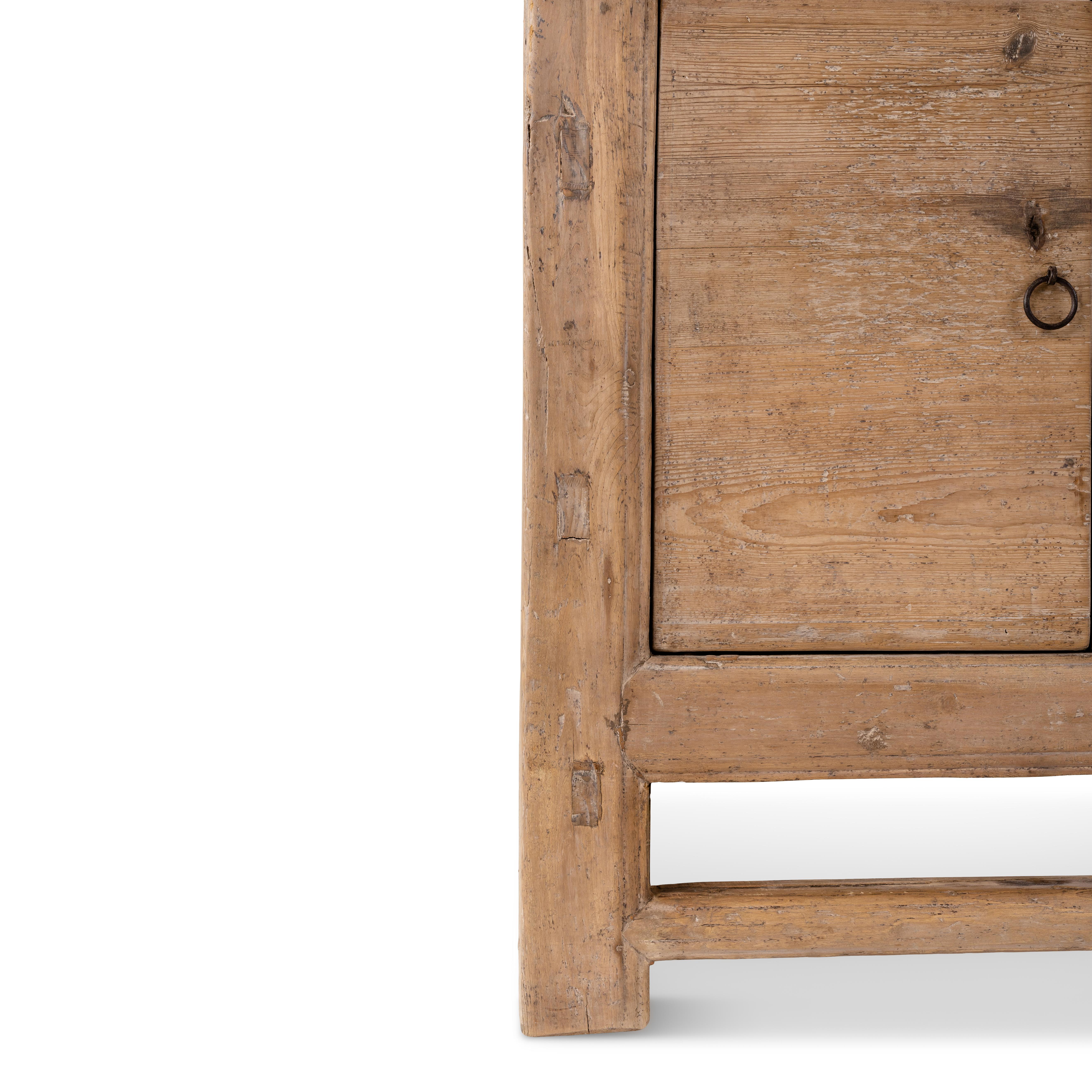 Wood Four Door Server in Bleached Elm