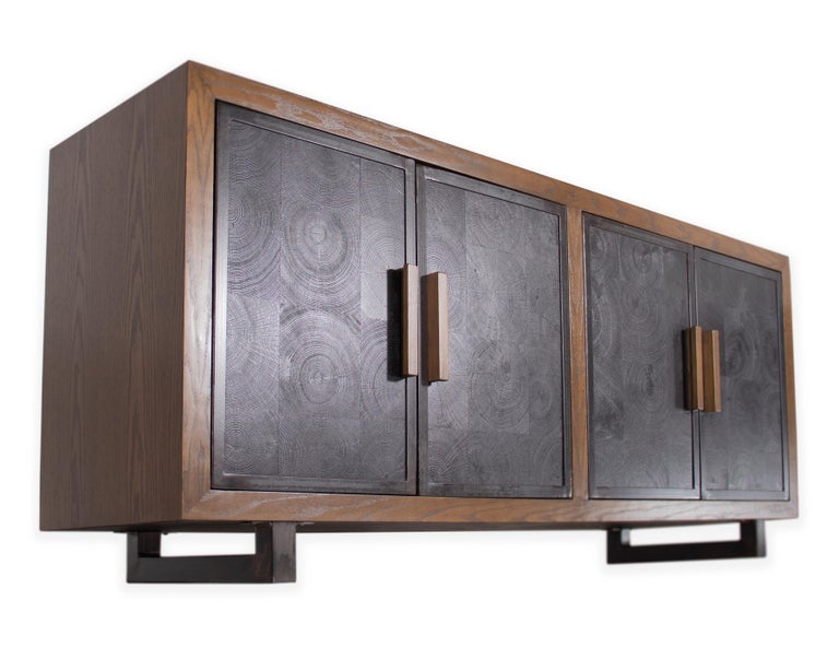 Central American Four Door Server in Oak and Ebony Patina For Sale