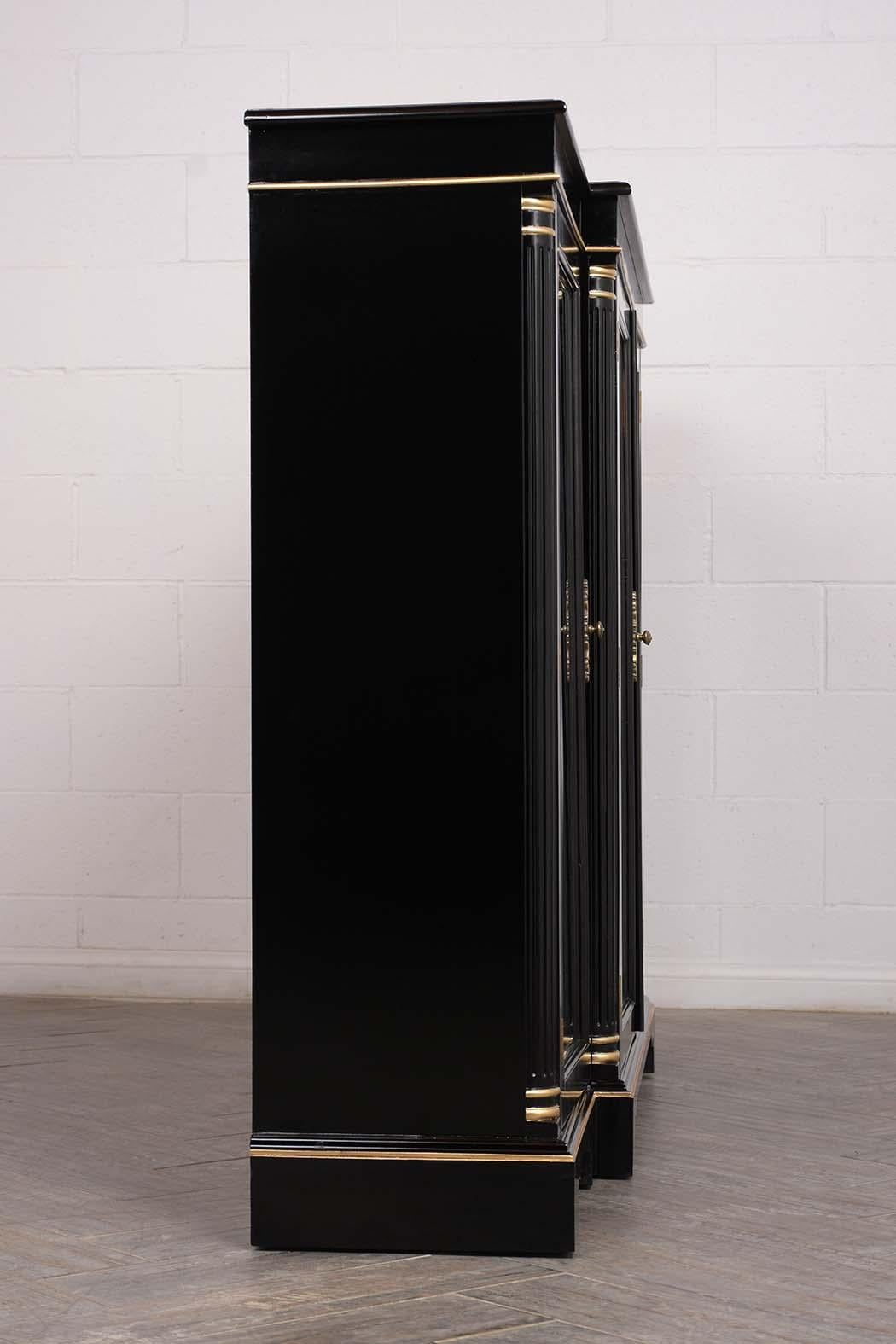Four Doors Regency Style Bookcase with a Black Lacquered Finish 5