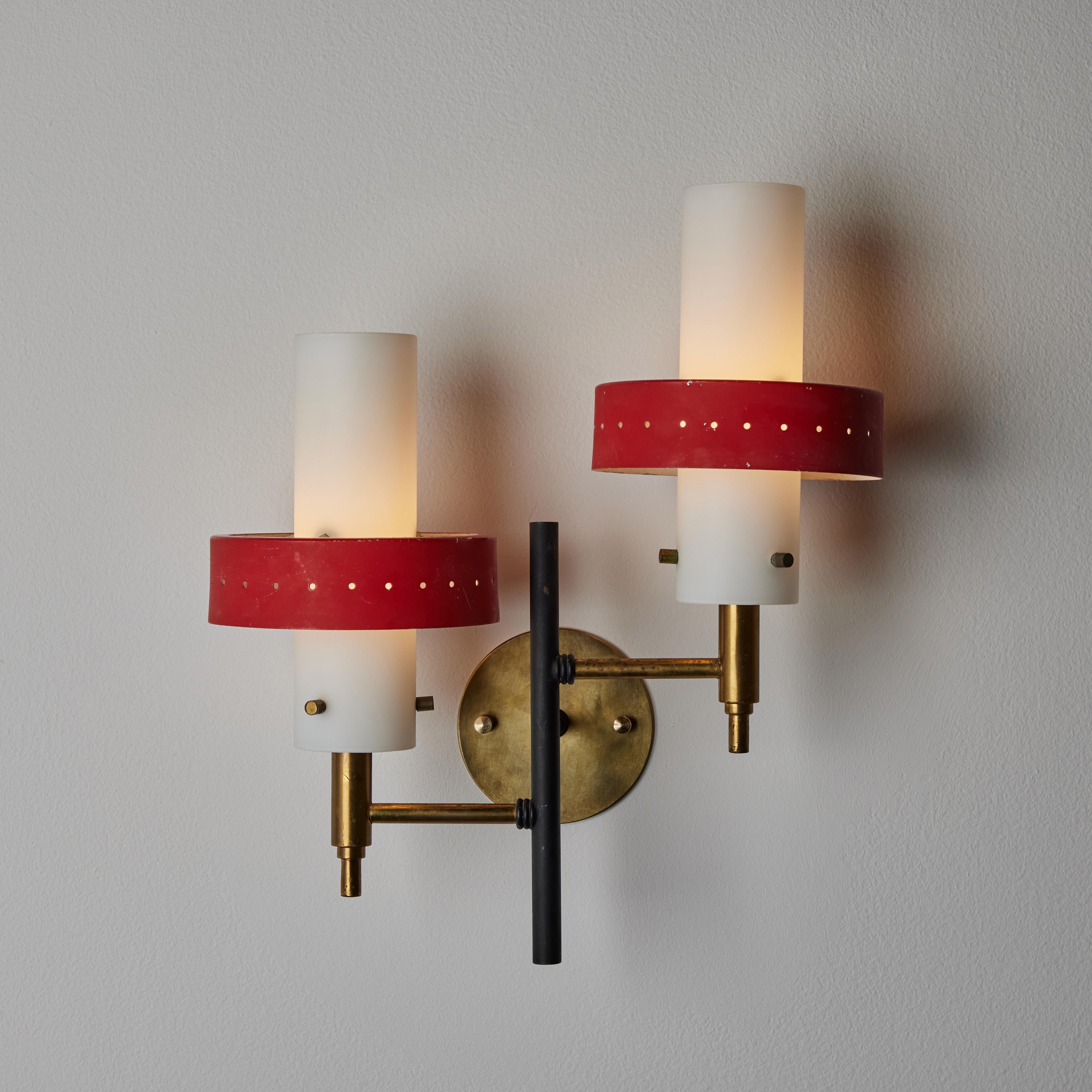 Mid-Century Modern Double Arm Sconces by Stilnovo For Sale