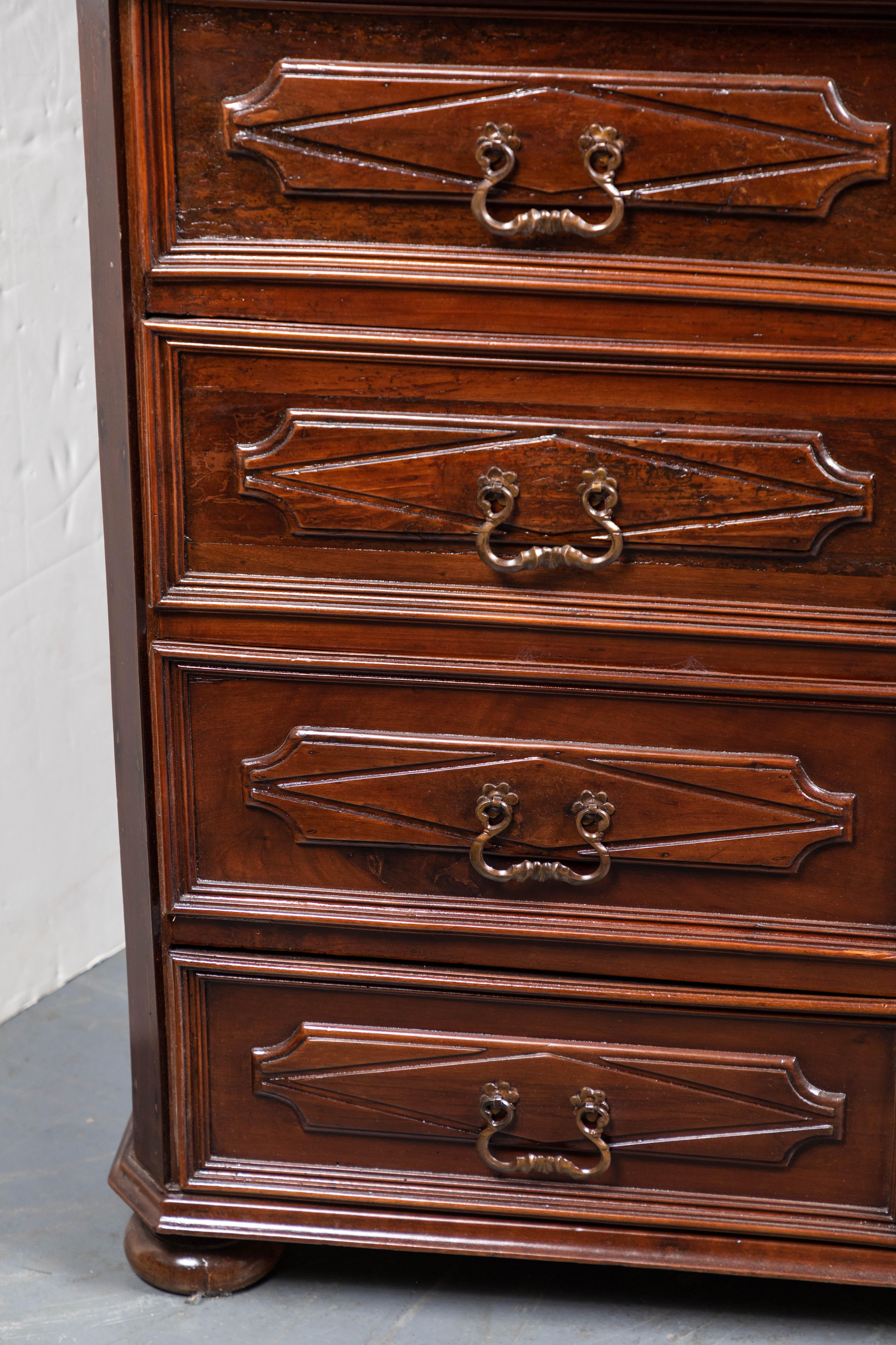 Four-Drawer, Antique Tuscan Commode In Good Condition In Newport Beach, CA