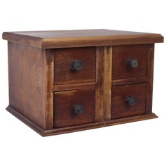 Vintage Four-Drawer English Oak Box