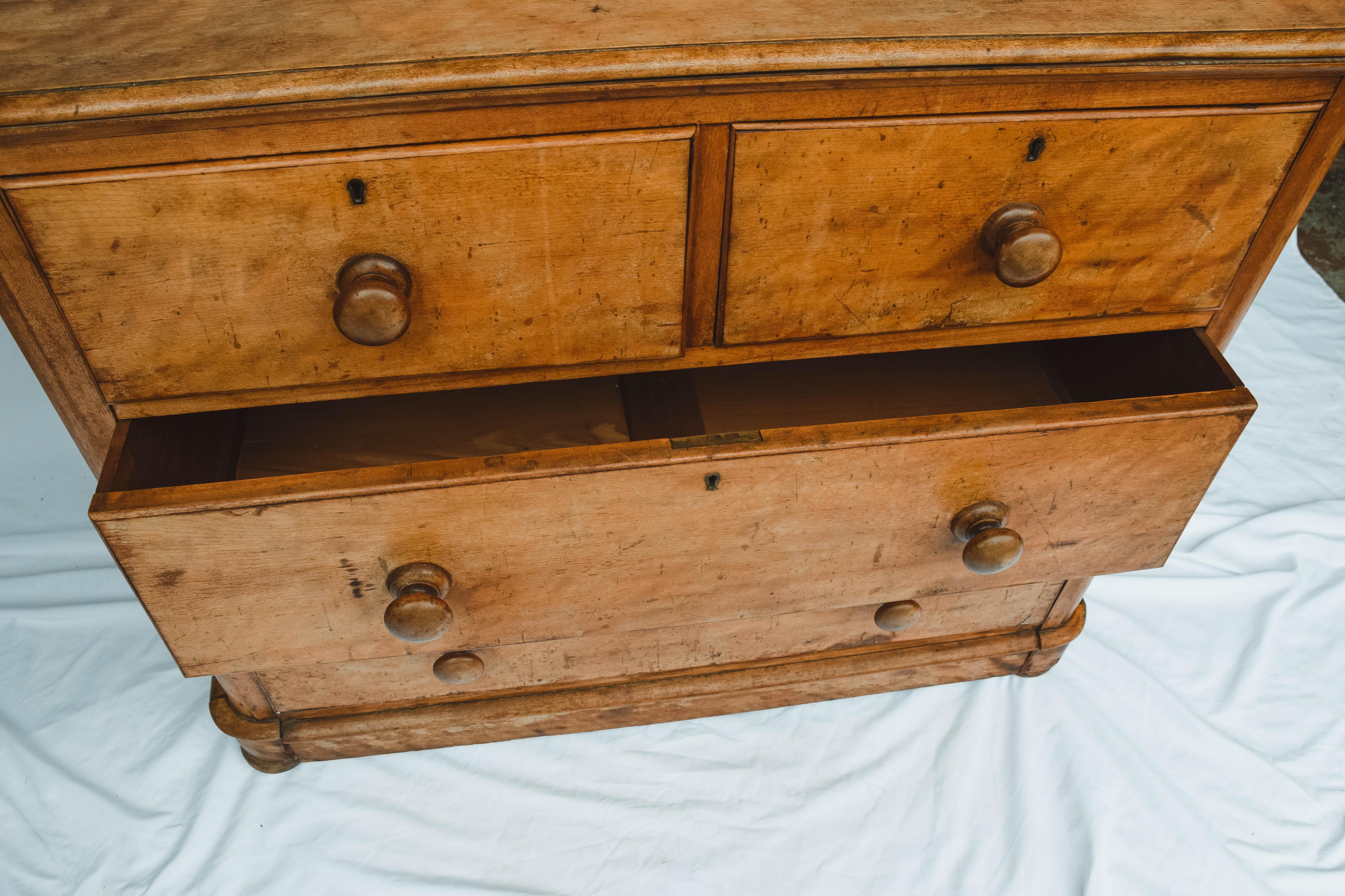 19th Century Four Drawer English Victorian Chest