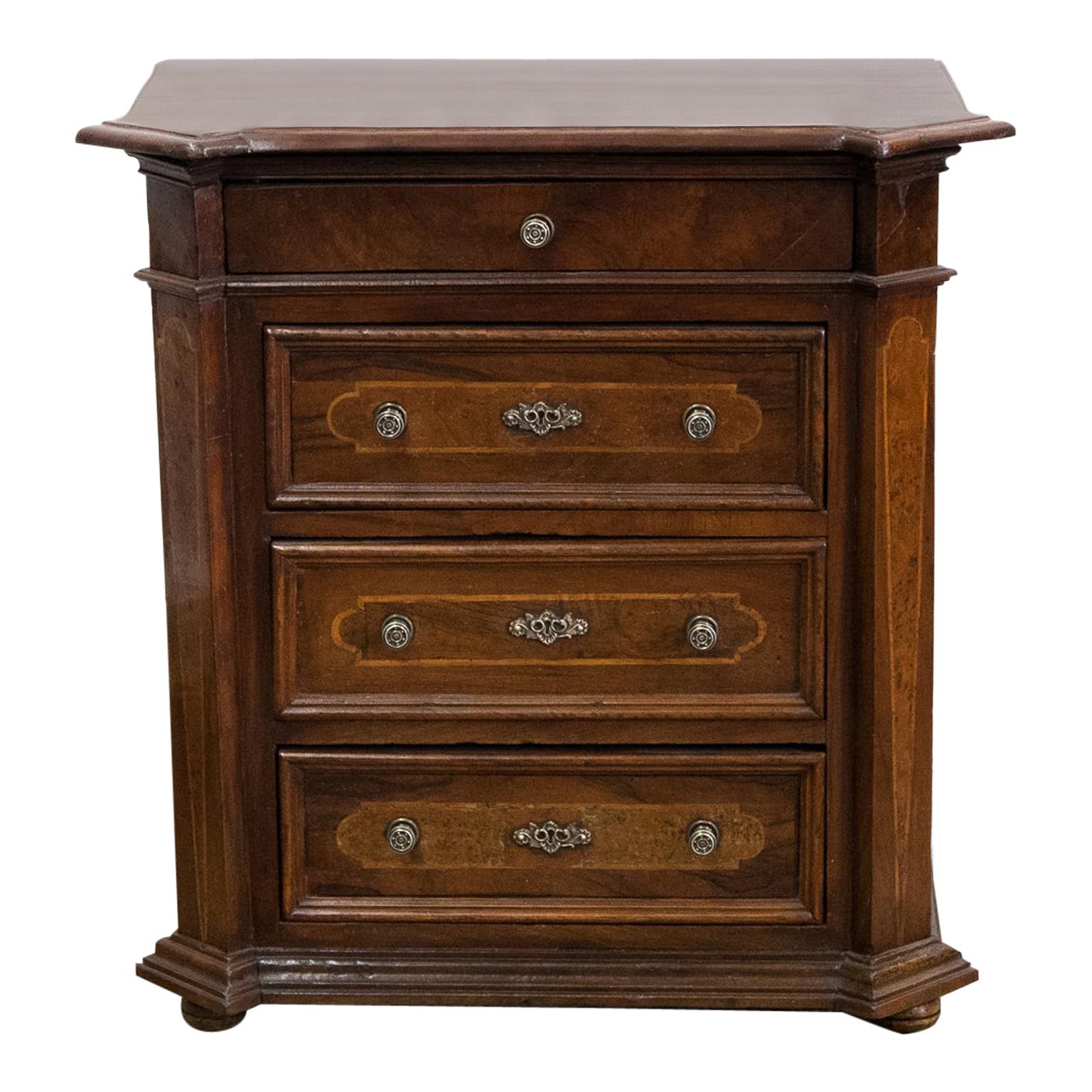 Four Drawer Inlaid French Chest For Sale