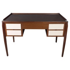 Four drawer lacquered wood panel desk