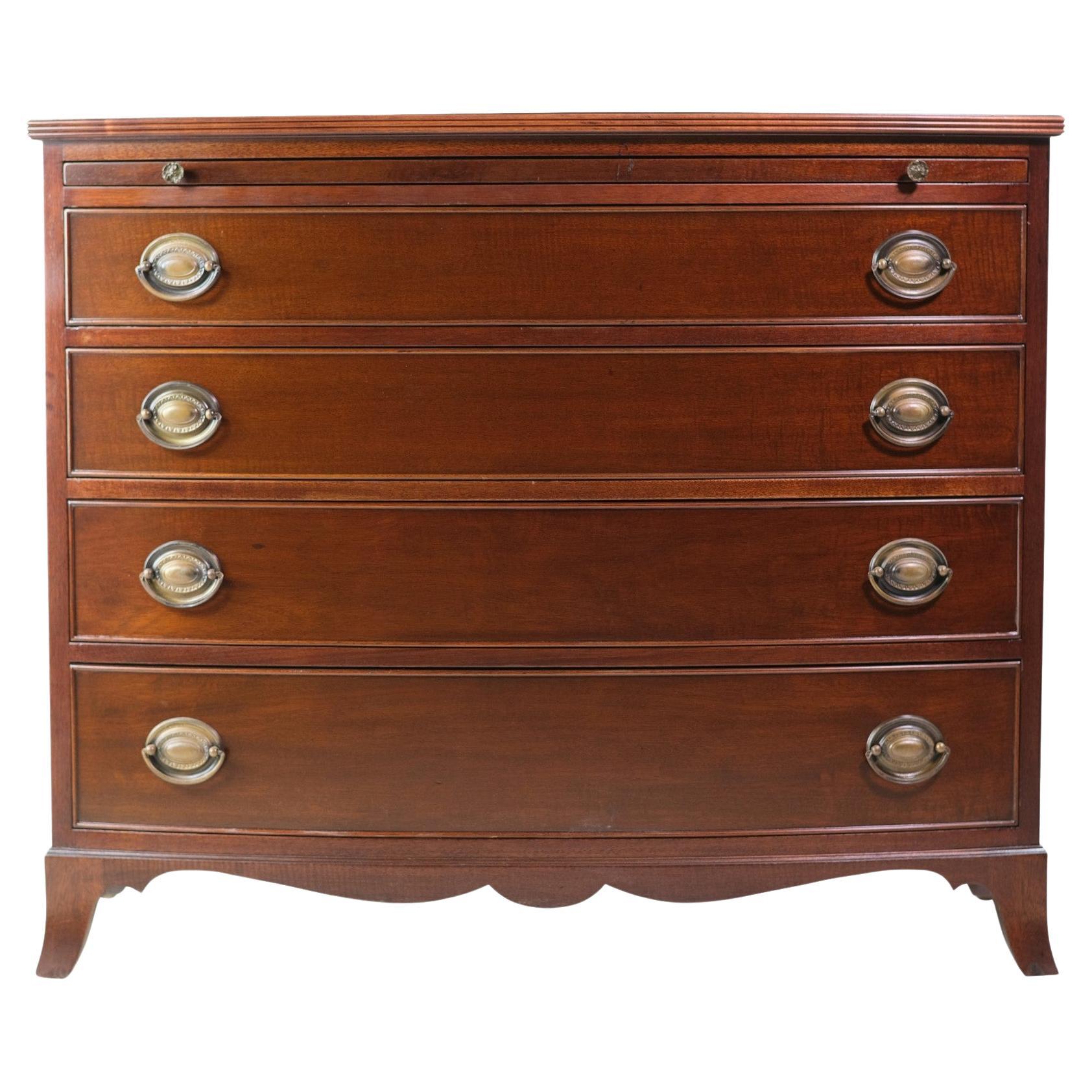 Four Drawer Mahogany Dresser with Pull Out Desk Shelf For Sale at 1stDibs