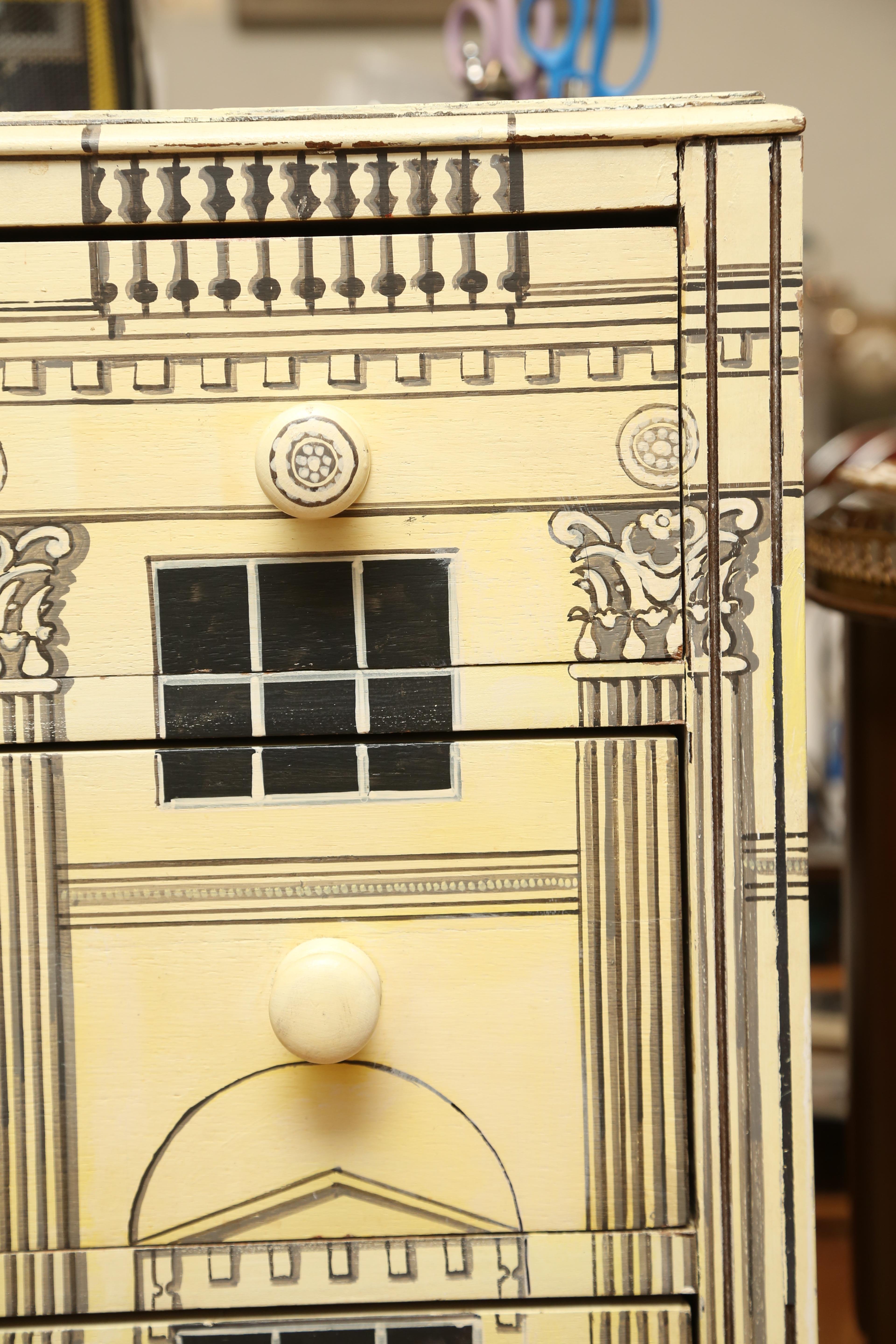 Italian Fornasetti Style Palladian Chest 