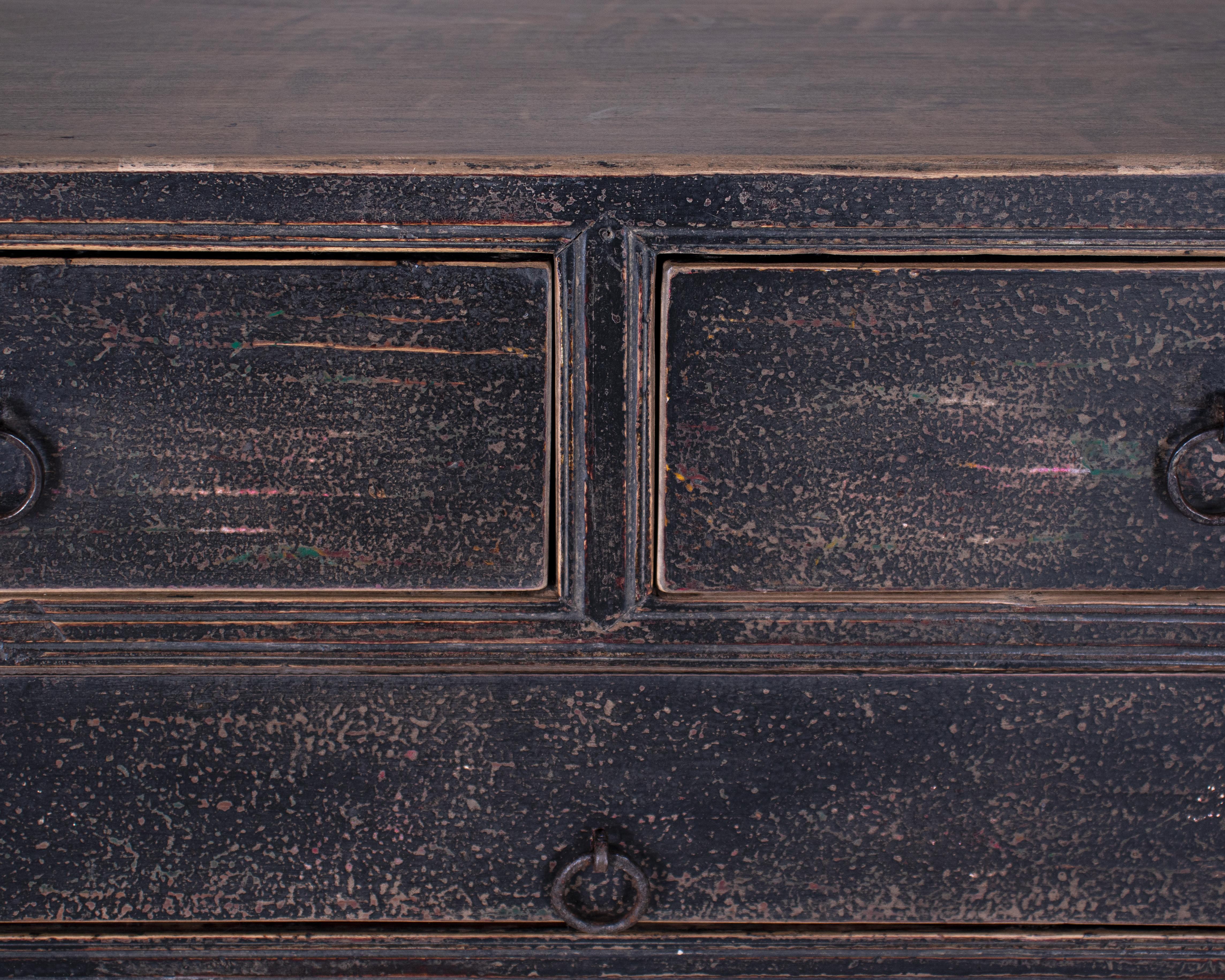 Patinated Four Drawer Sideboard in Original Paint Patina