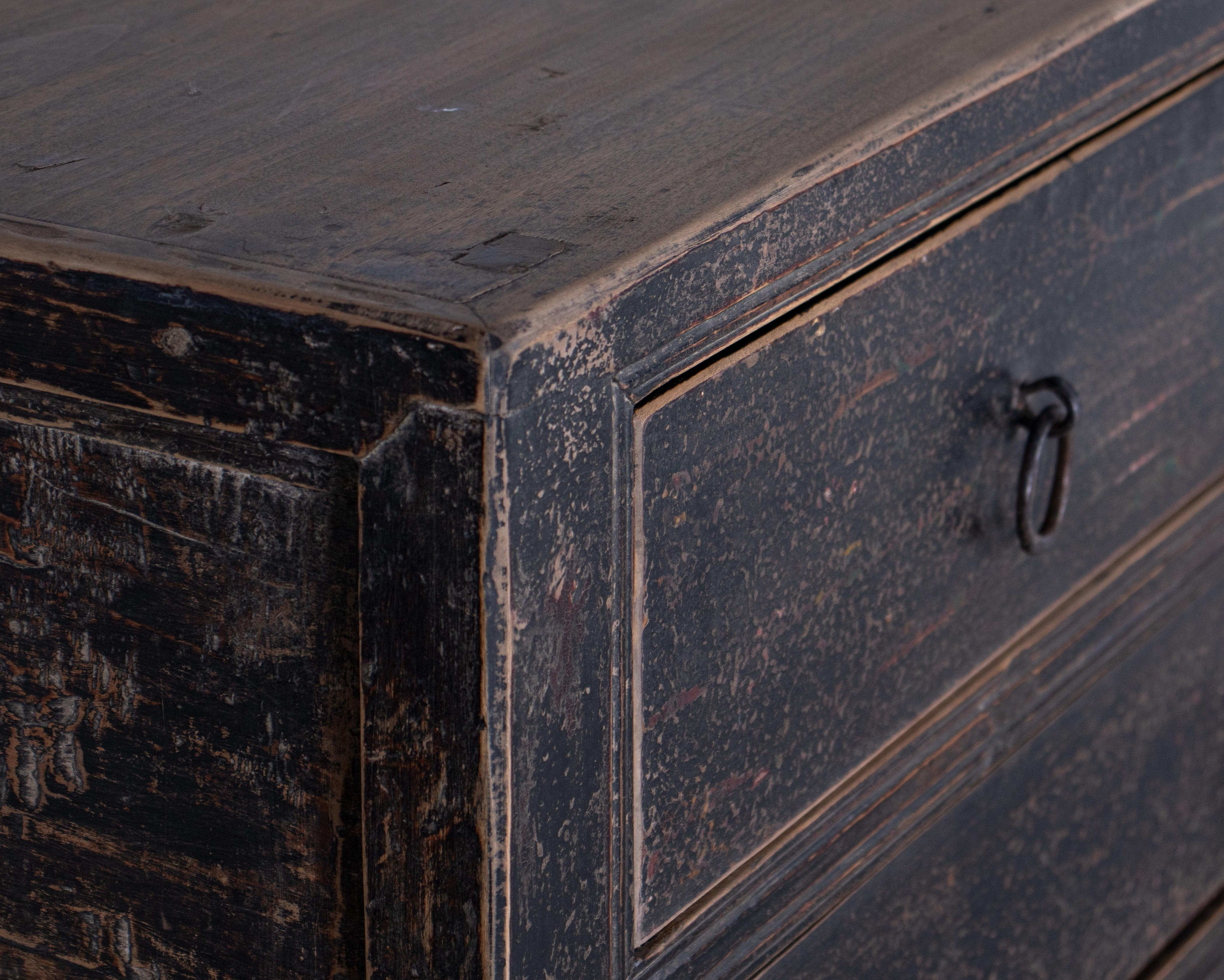 Wood Four Drawer Sideboard in Original Paint Patina