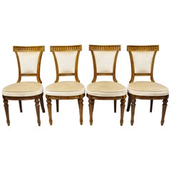 Vintage Four Drexel Heritage French Empire Regency Style Dining Side Chairs