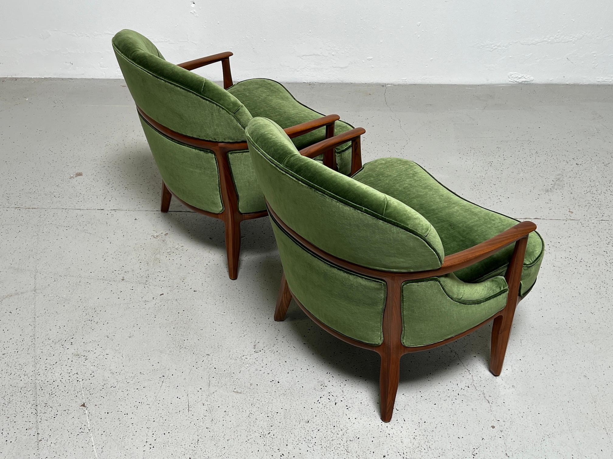 Four Dunbar Janus Lounge Chairs by Edward Wormley For Sale 6