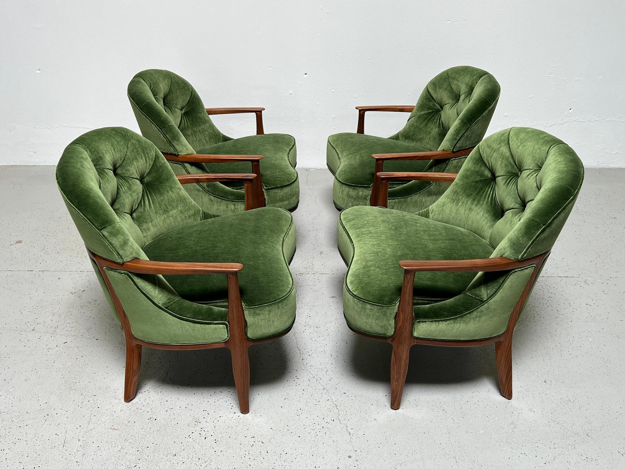 Four Dunbar Janus Lounge Chairs by Edward Wormley For Sale 8