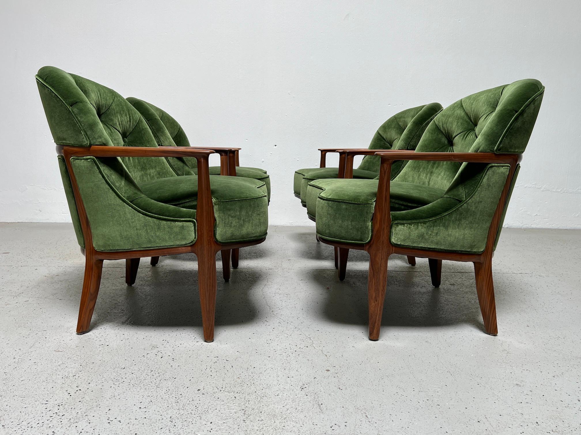 Four Dunbar Janus Lounge Chairs by Edward Wormley For Sale 9