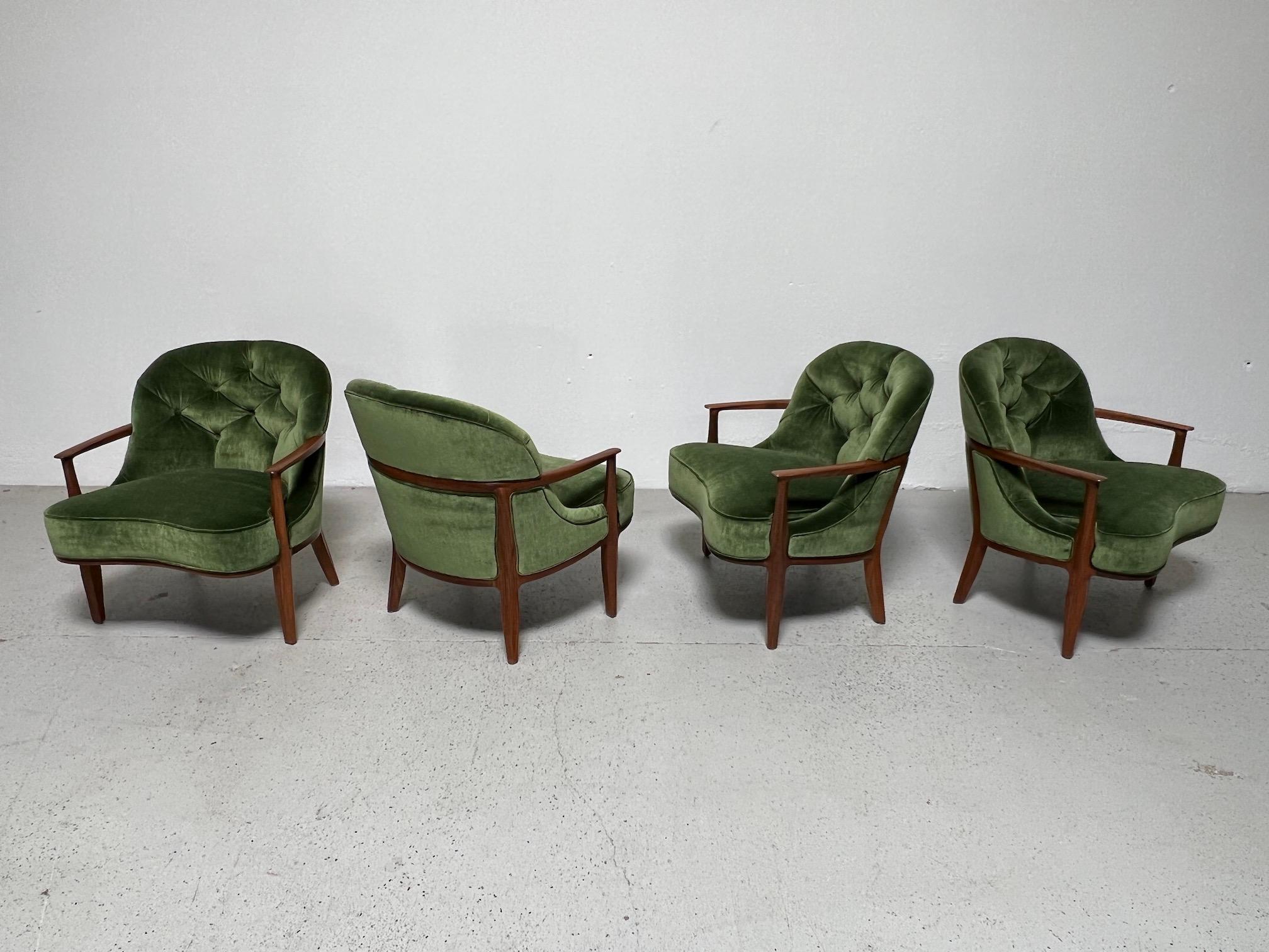 Four Dunbar Janus Lounge Chairs by Edward Wormley For Sale 12
