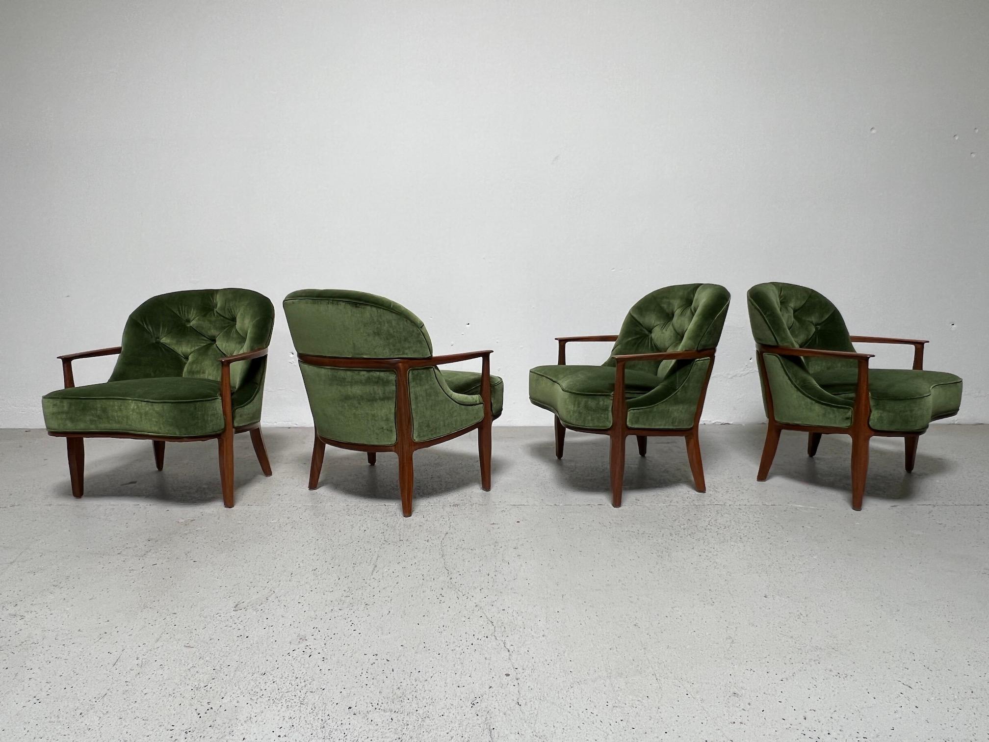 Four Dunbar Janus Lounge Chairs by Edward Wormley For Sale 13
